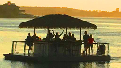 tiki bar boat sunset cruise
